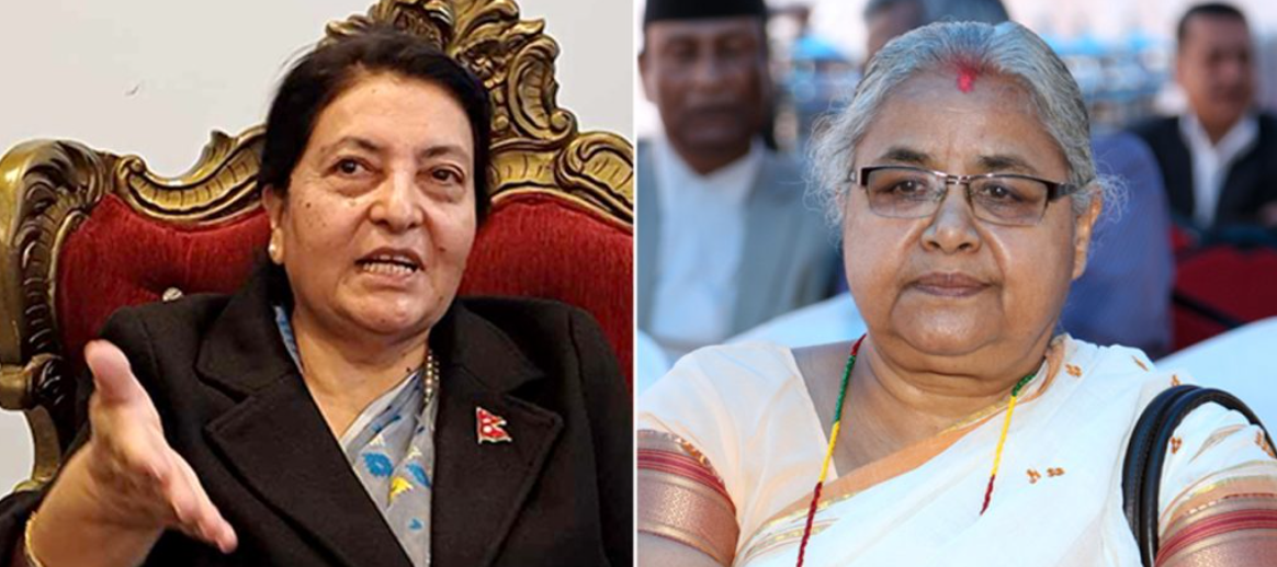 पूर्वराष्ट्रपति भण्डारी सिंहदरबार अवलोकन गर्न जाँदै