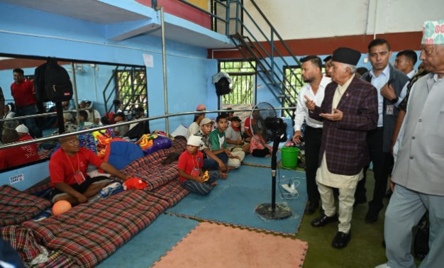राष्ट्रपति पौडेलद्वारा बाढी प्रभावित नुवाकोट र रसुवाको स्थलगत निरीक्षण